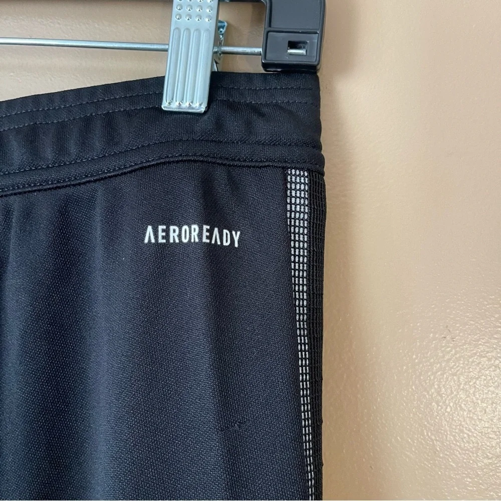 Adidas Women’s Black Joggers with White Accents/Mesh Size Medium